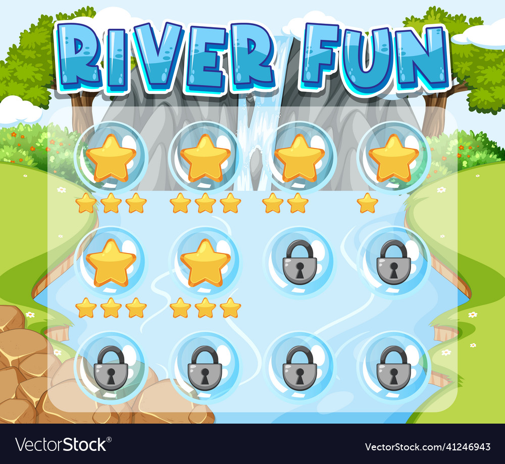 Game background template with level lock vector image Game background template with level lock