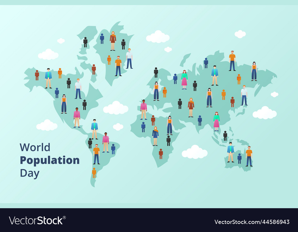 Gradient world population day background