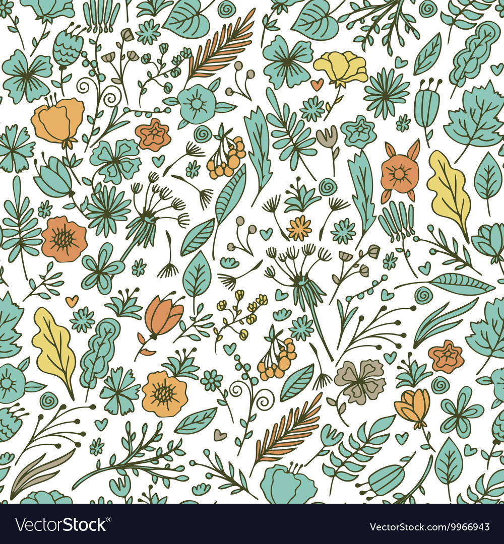 Hand Drawn Floral Seamless Pattern