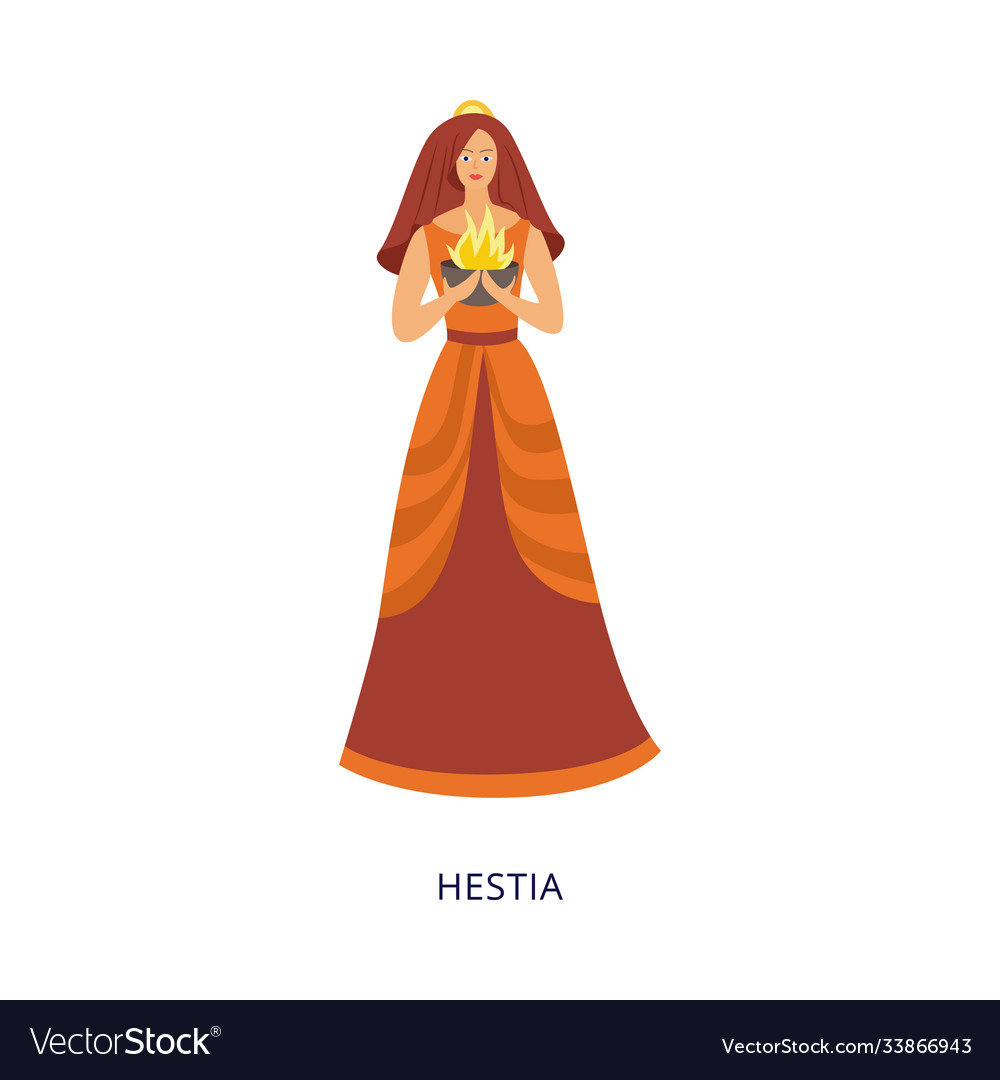 hestia-greek-goddess-hearth-and-fire-flat-vector-image