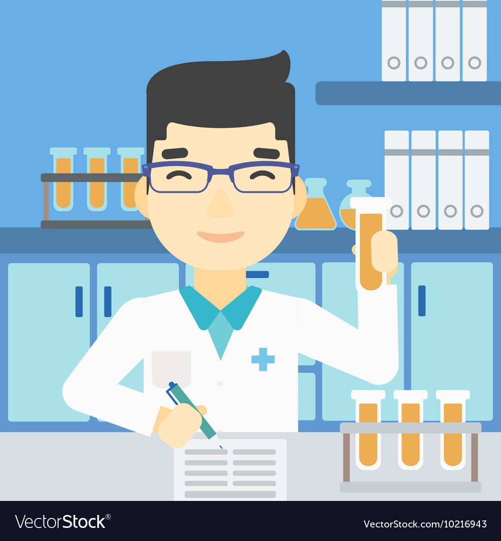 Laboratory assistant working Royalty Free Vector Image