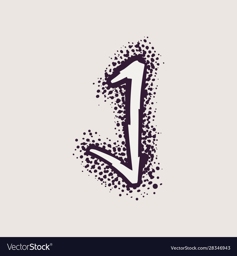 Letter j rune logo on dots background Royalty Free Vector