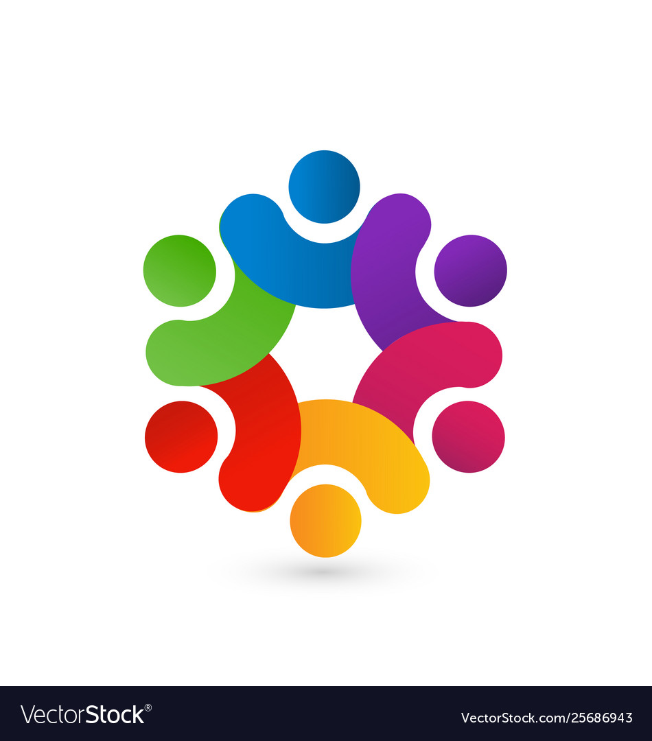 Logo teamwork people connection Royalty Free Vector Image