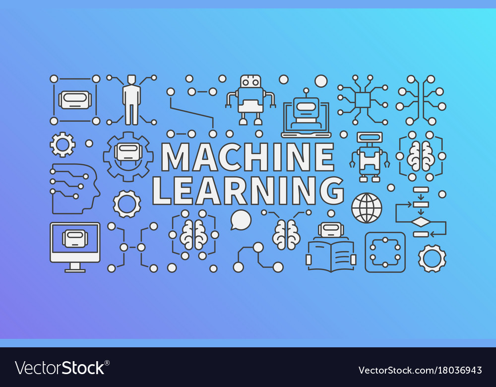 Machine learning banner Royalty Free Vector Image