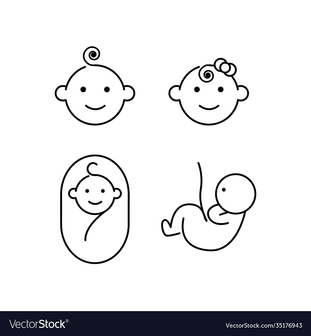 Minimal cute baby icon design isolated on white