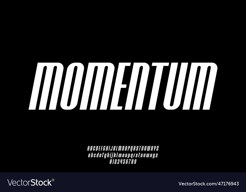 Modern slant condensed style display font