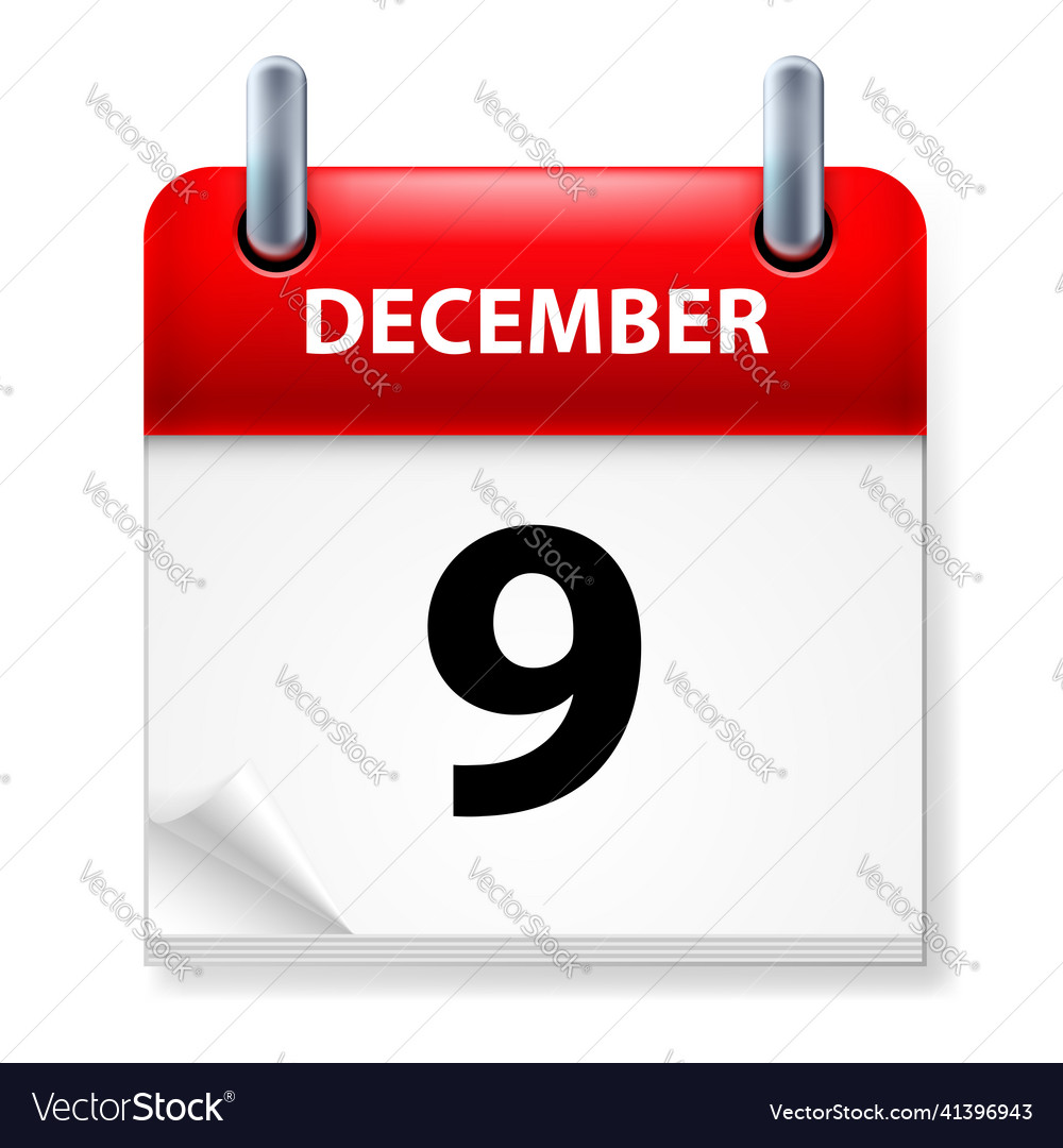 Ninth December Calendar Icon