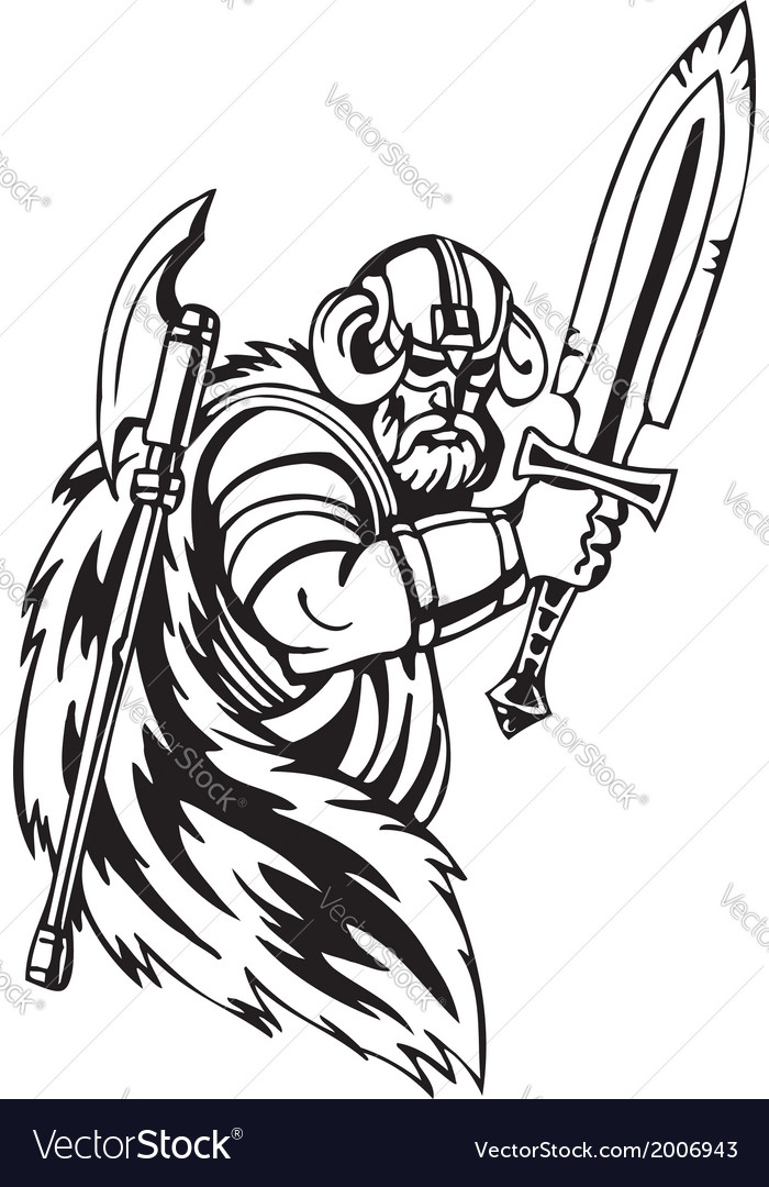 Nordic viking - vinyl-ready Royalty Free Vector Image