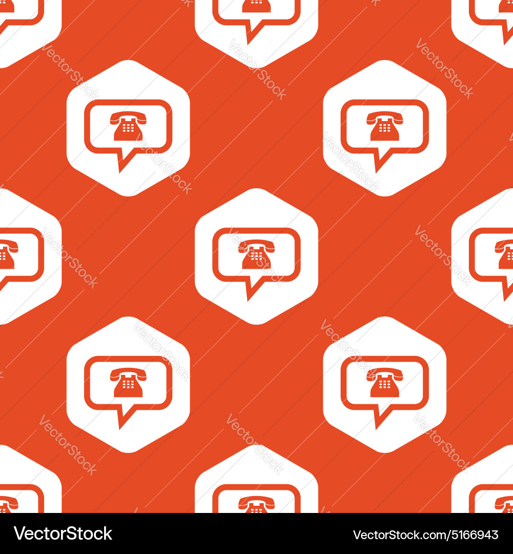 Orange hexagon phone message pattern Royalty Free Vector