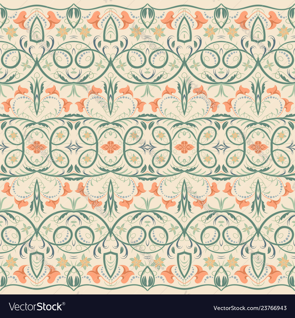 Seamless ethnic patterns for border vector image Seamless ethnic patterns for border