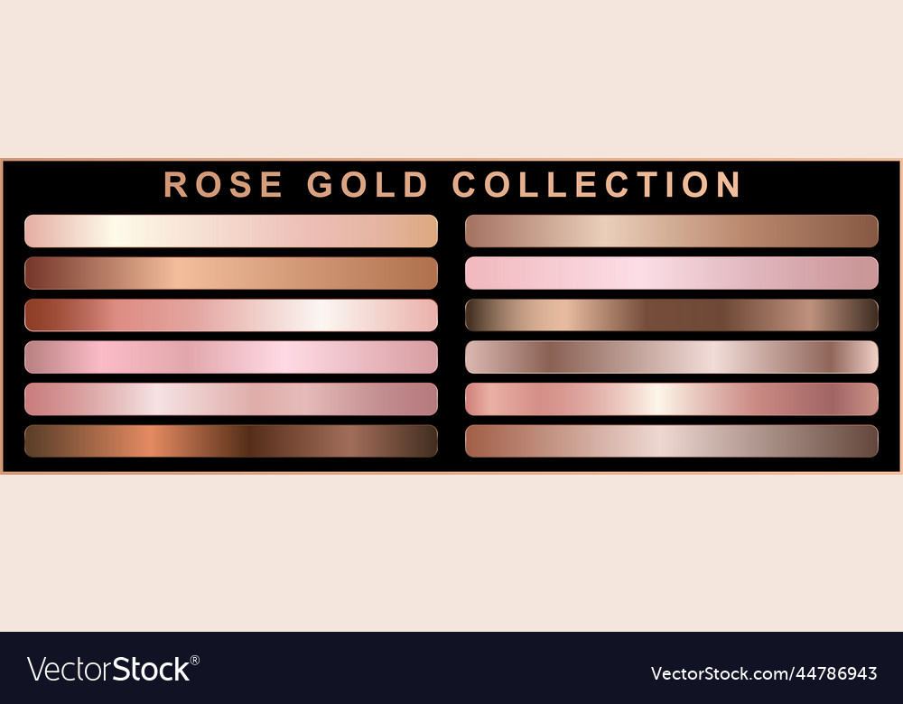 Set of rose gold gradients collection foil Vector Image