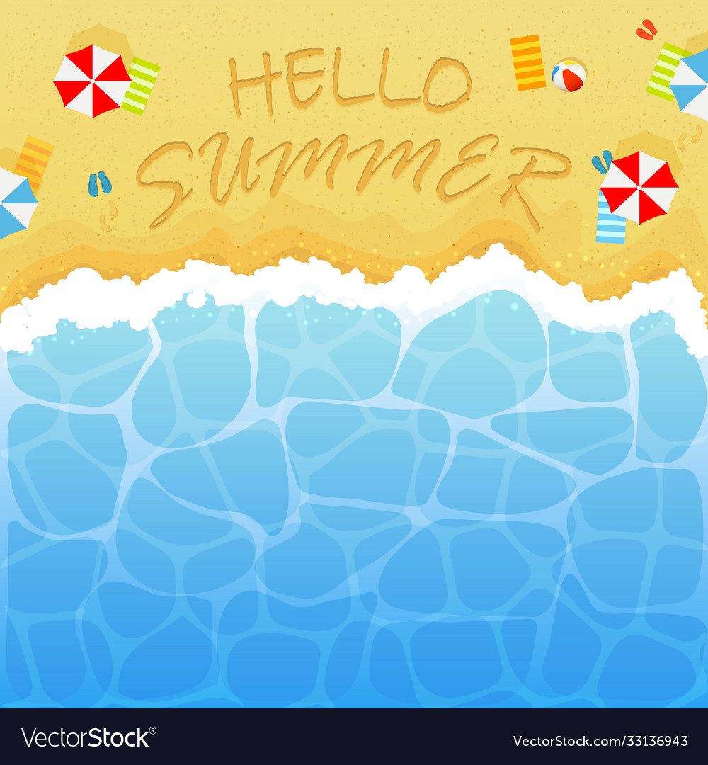 Summertime on sandy beach vector image Summertime on sandy beach