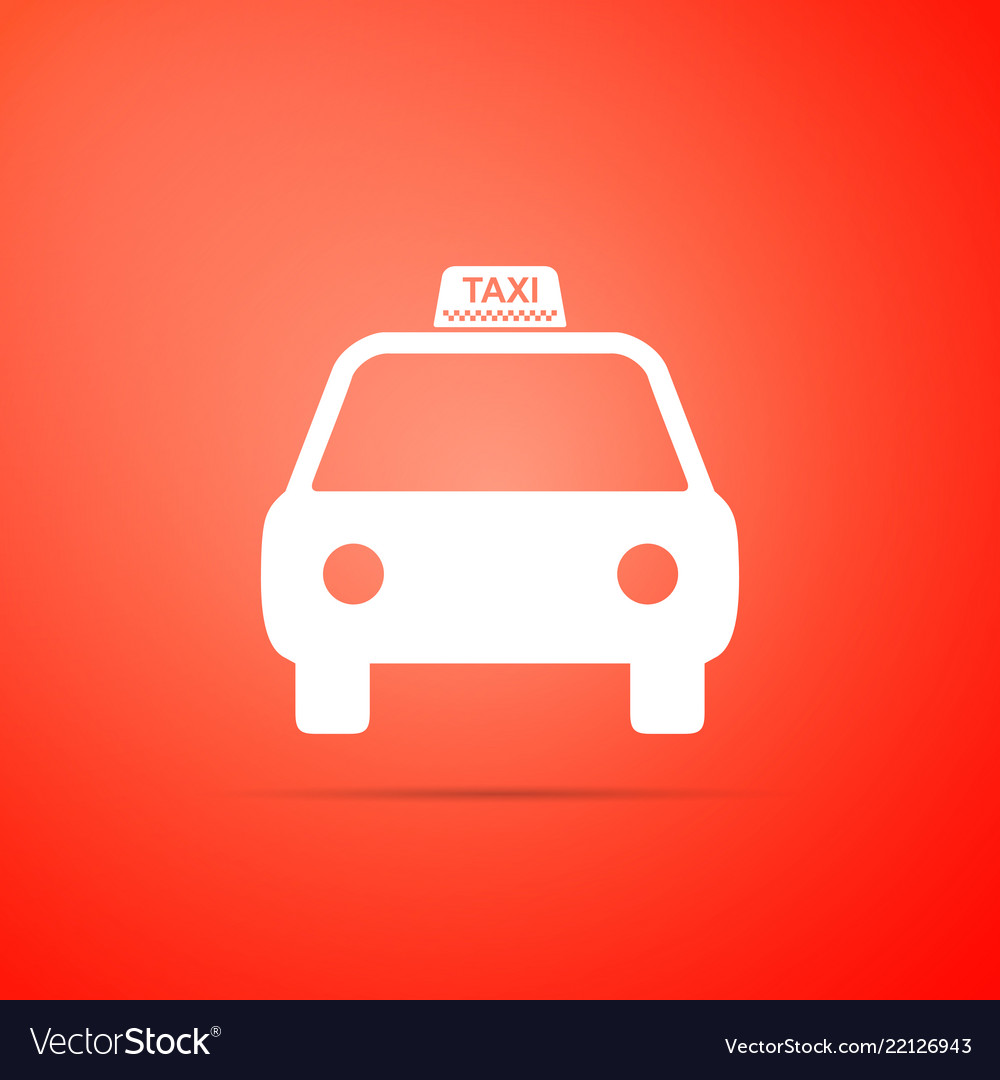 Taxi car icon isolated on orange background Vector Image