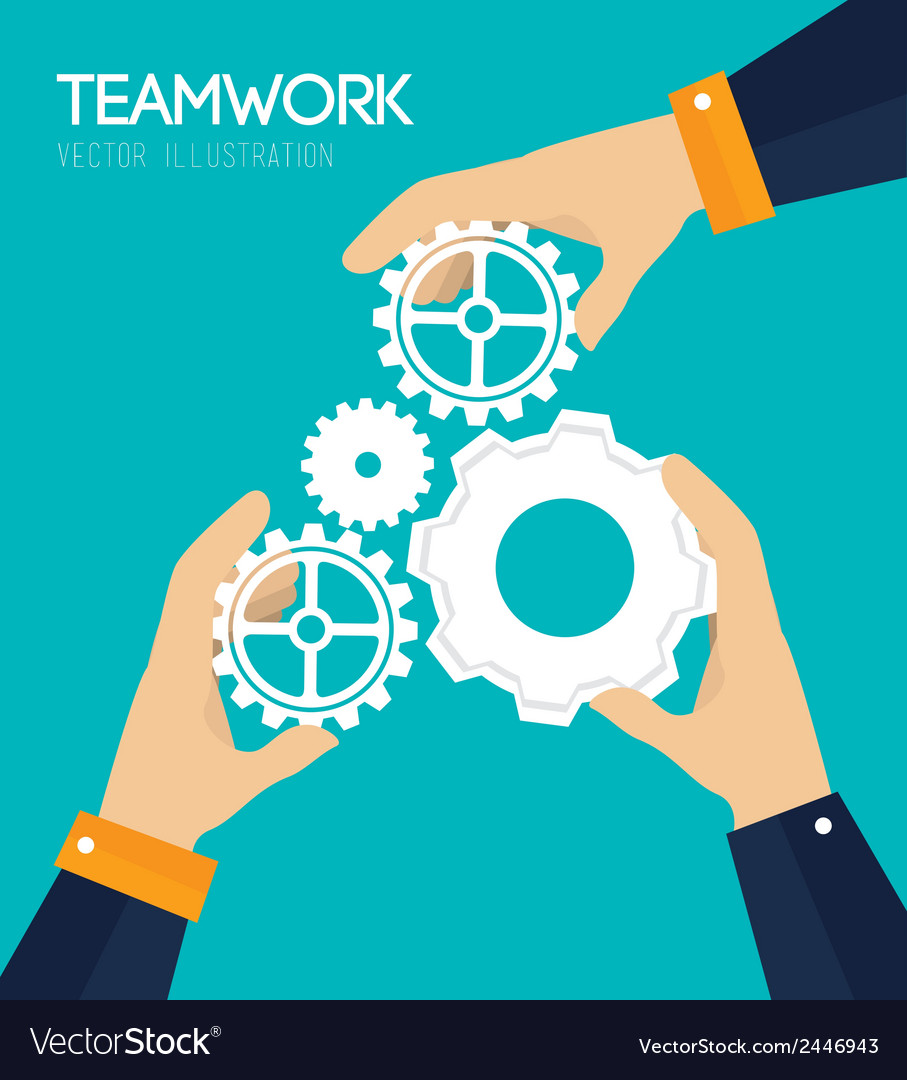 Teamwork design over blue background Royalty Free Vector