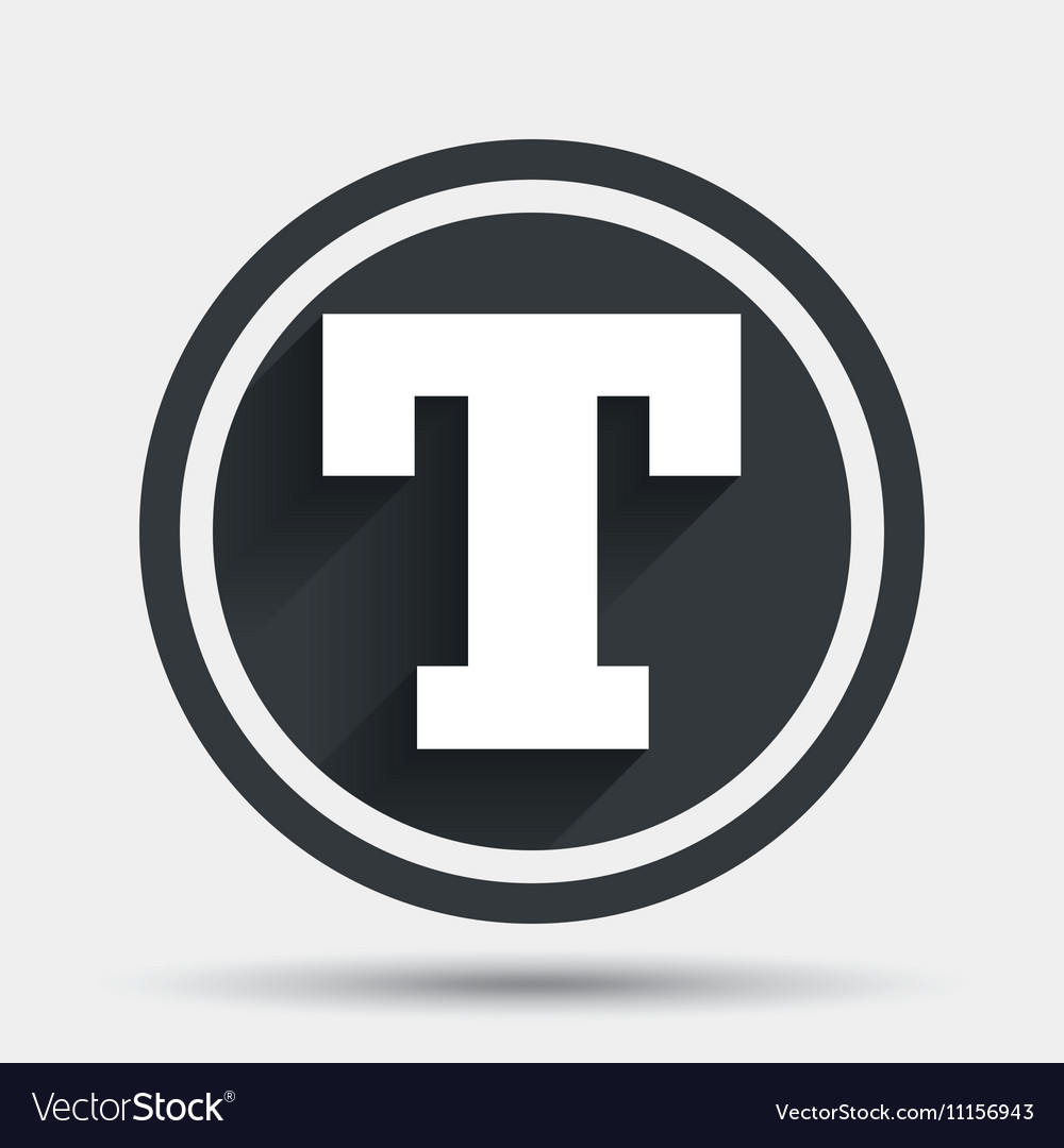 Text edit sign icon letter t button