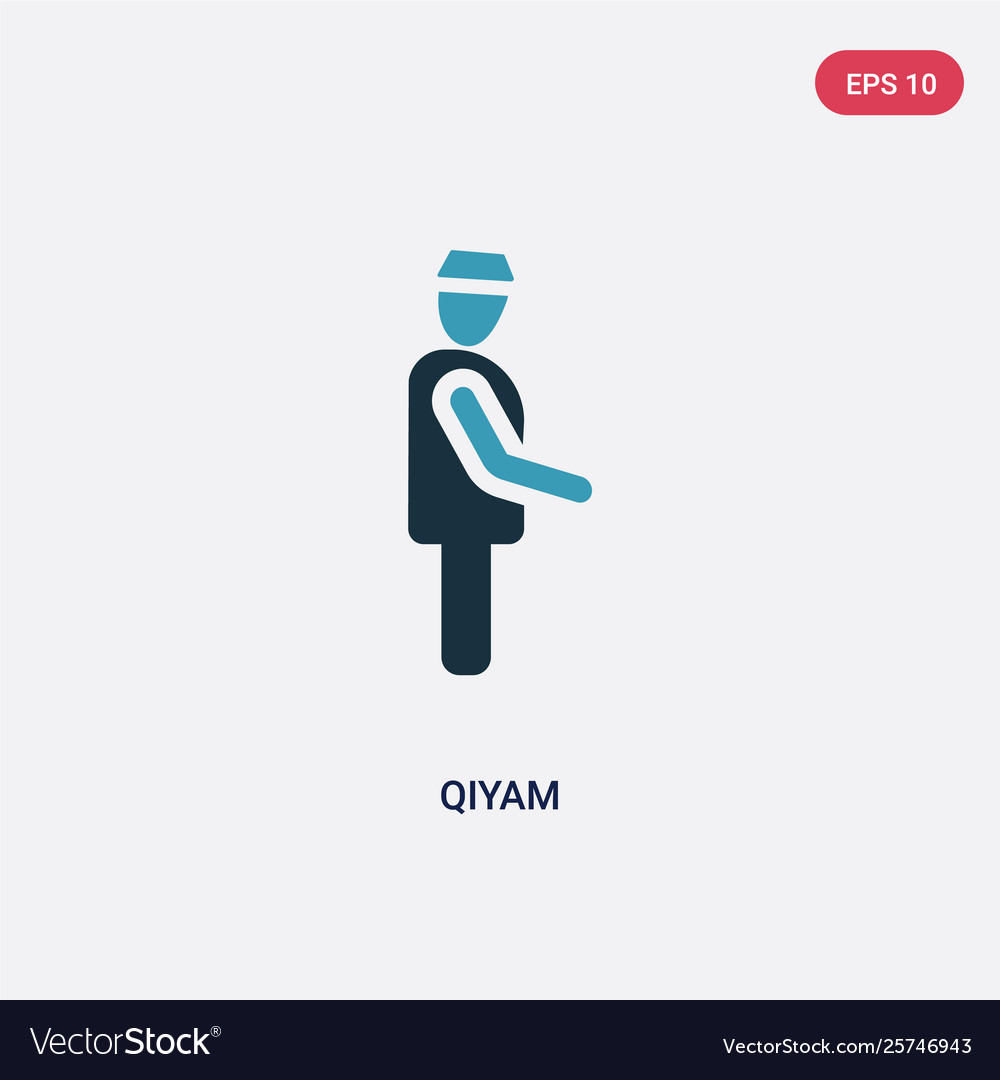 Two color qiyam icon from people concept isolated