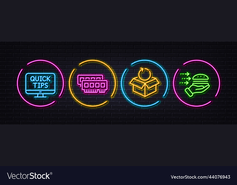 Web tutorials return package and ram minimal line vector image Web tutorials return package and ram minimal line
