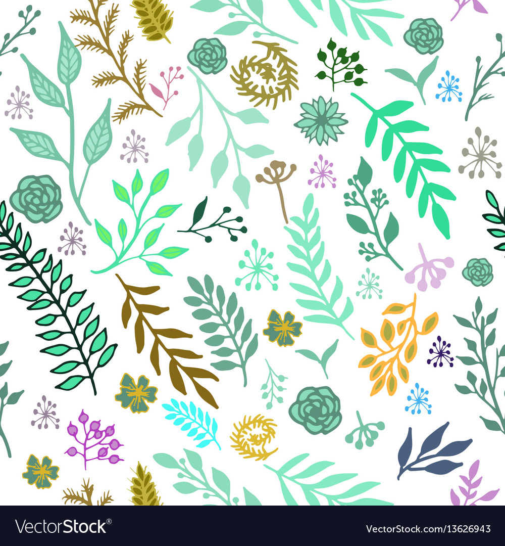 Winter Branch & Leaf Pattern