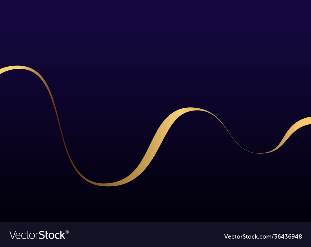 Abstract gradient with wave gold line background vector image Abstract gradient with wave gold line background