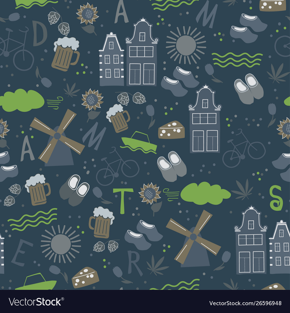 Amsterdam pattern seamless design graphic