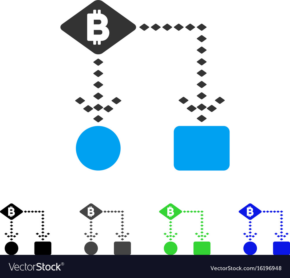 Bitcoin algorithm scheme flat icon
