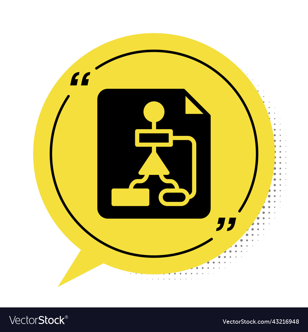 Black tile flowchart for program design or process vector image Black tile flowchart for program design or process