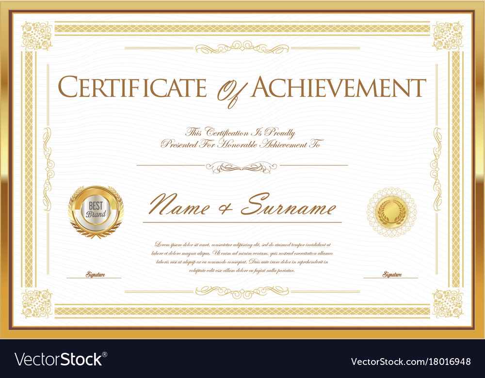 Certificate retro design template 1 Royalty Free Vector