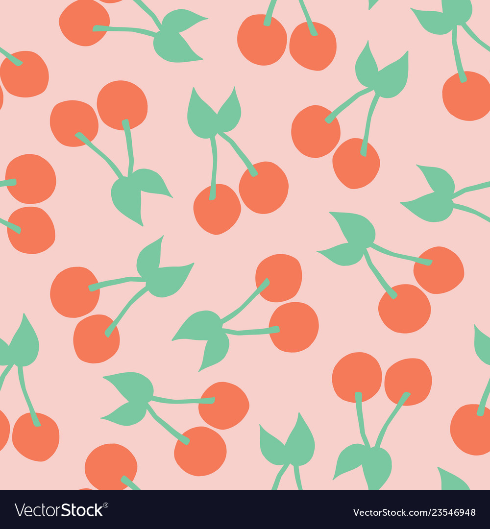 Cherry pattern seamless background vector image Cherry pattern seamless background
