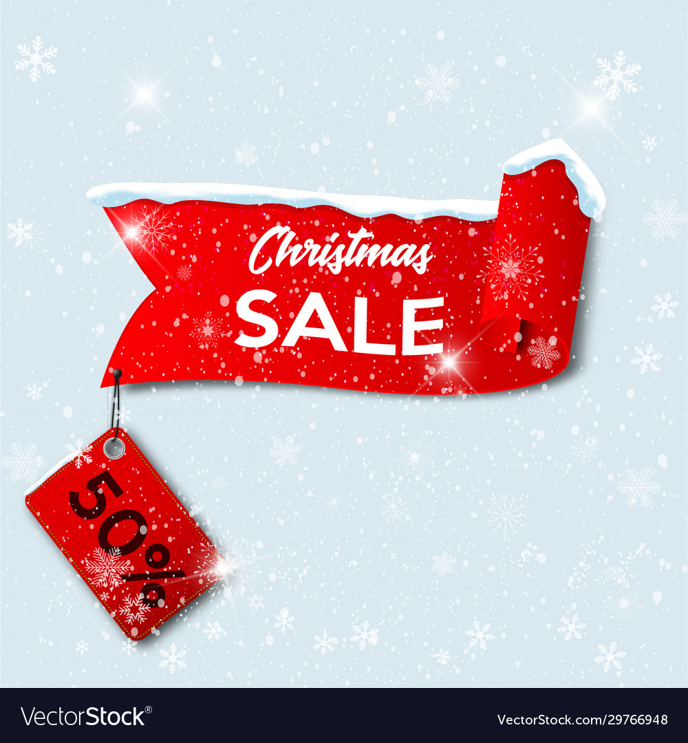 Christmas sale tag Royalty Free Vector Image - VectorStock