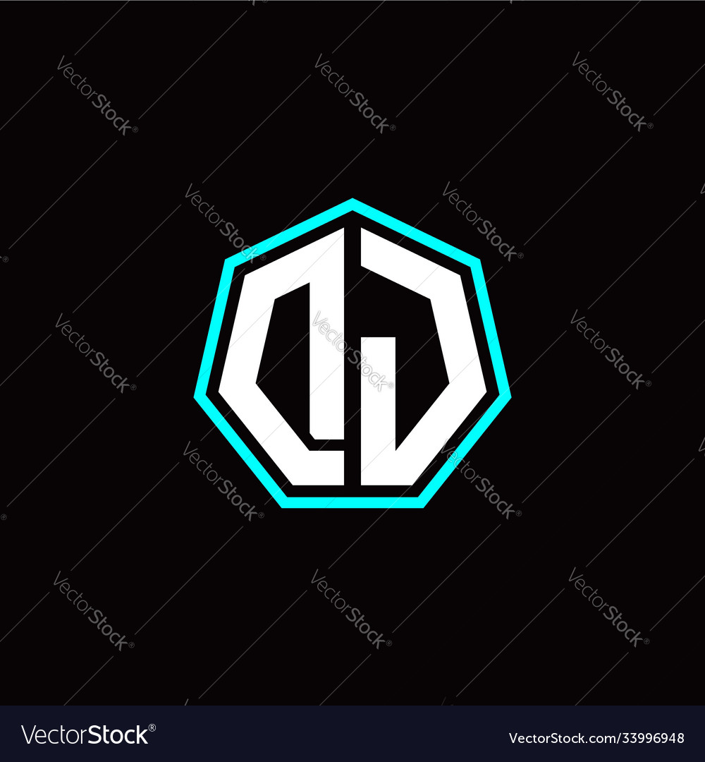 D j initials modern polygon logo template