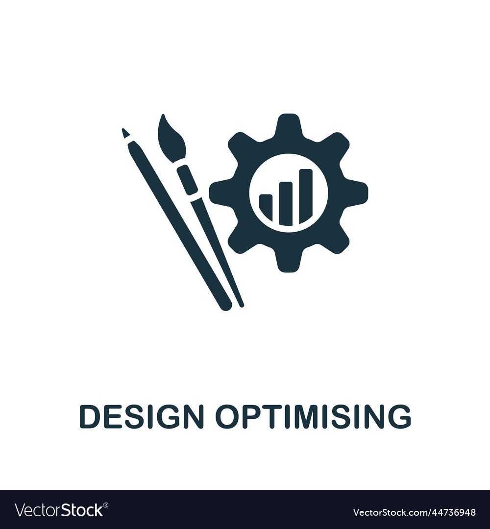 Design optimising icon monochrome simple vector image Design optimising icon monochrome simple