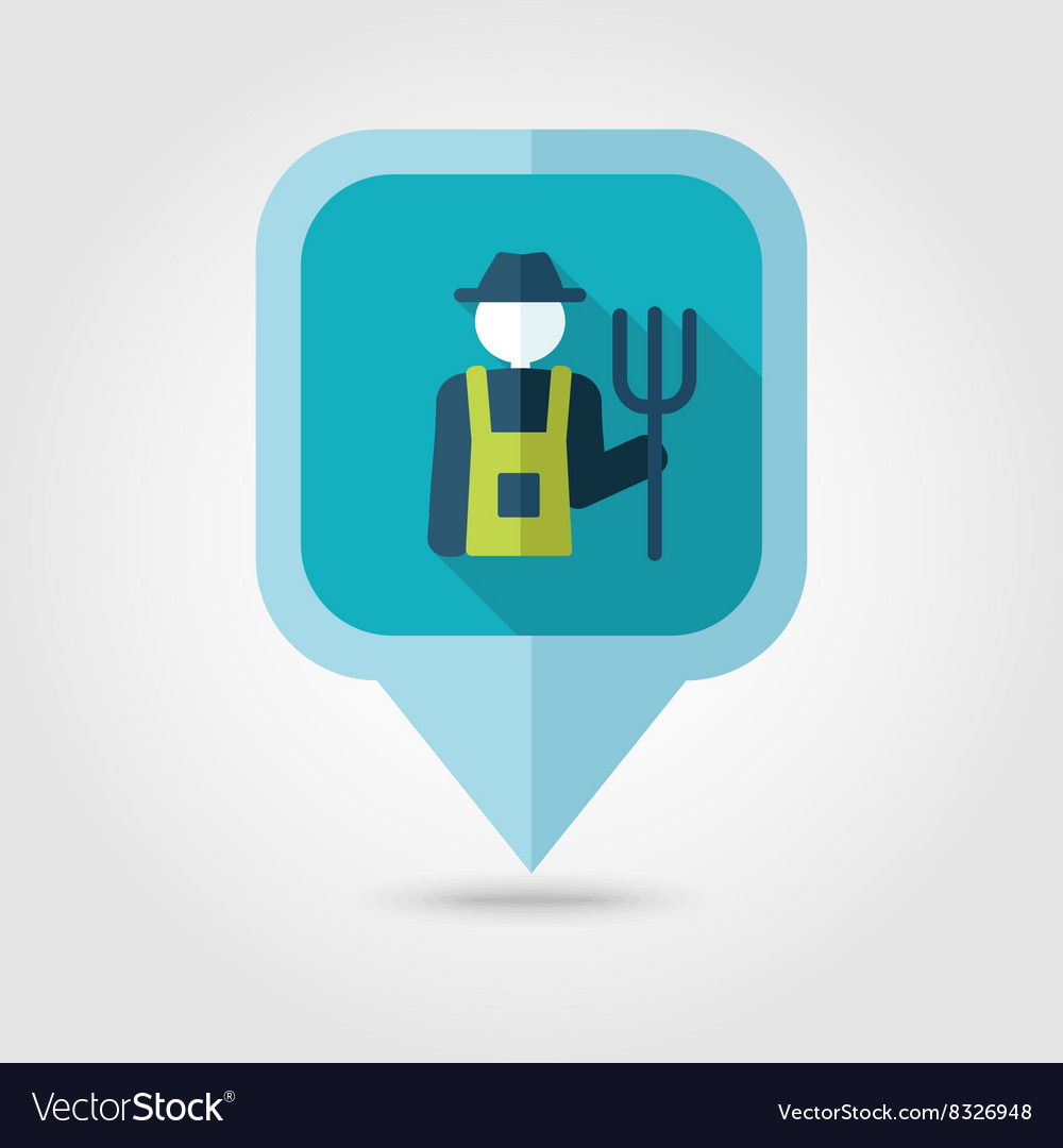 Farmers flat pin map icon pointer