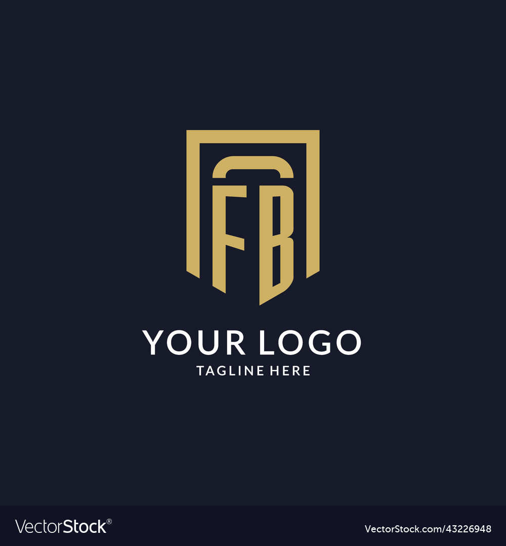 Fb logo initial with geometric shield shape
