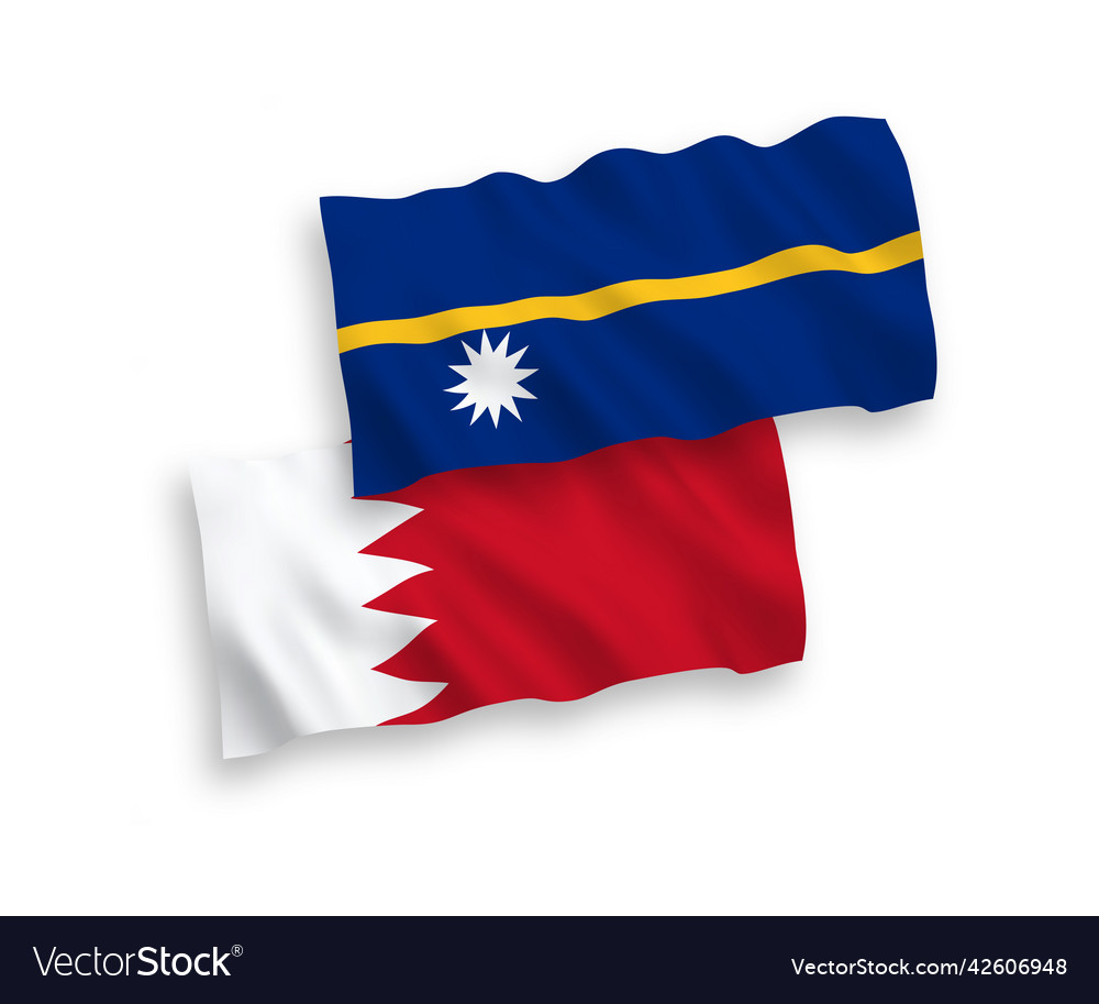 Flags of Nauru and Bahrain - Wave Effect