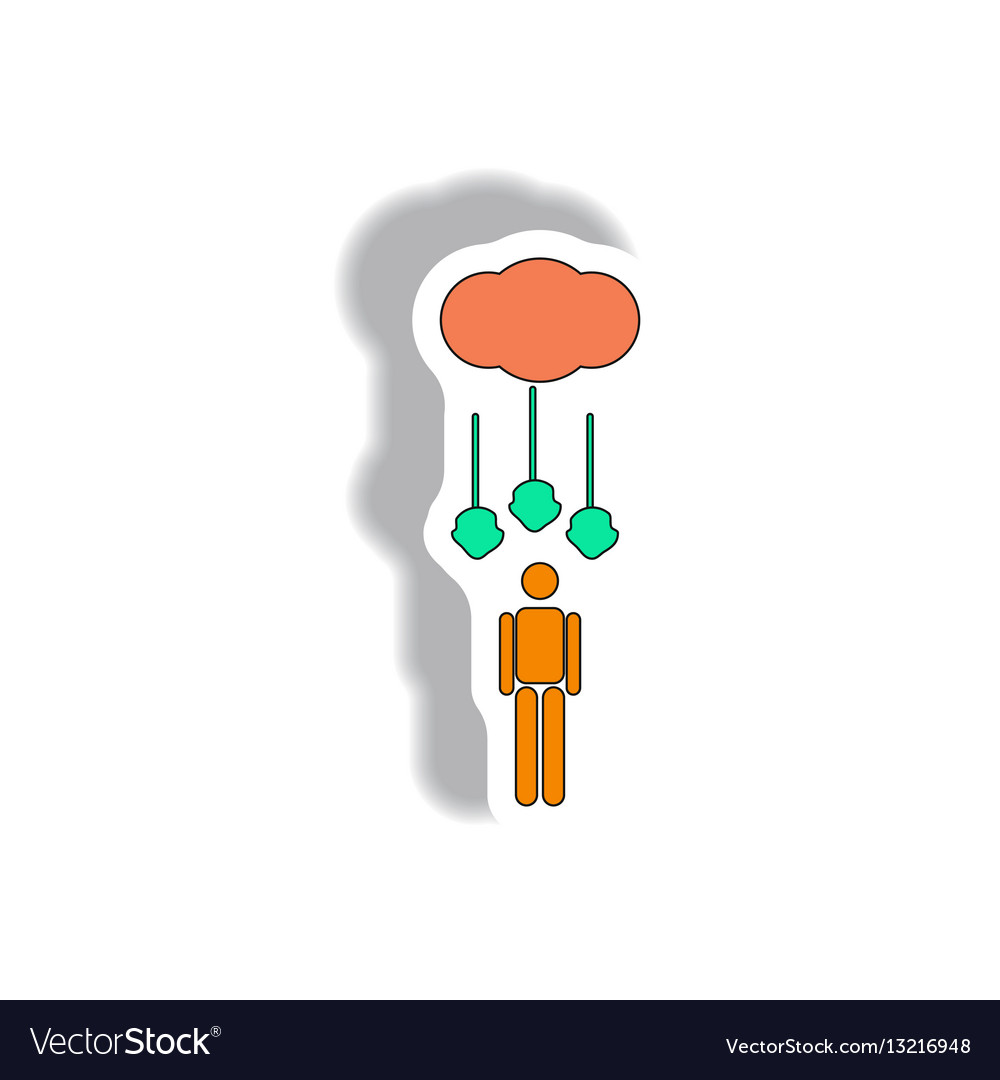 Hail falling on man silhouette weather sticker