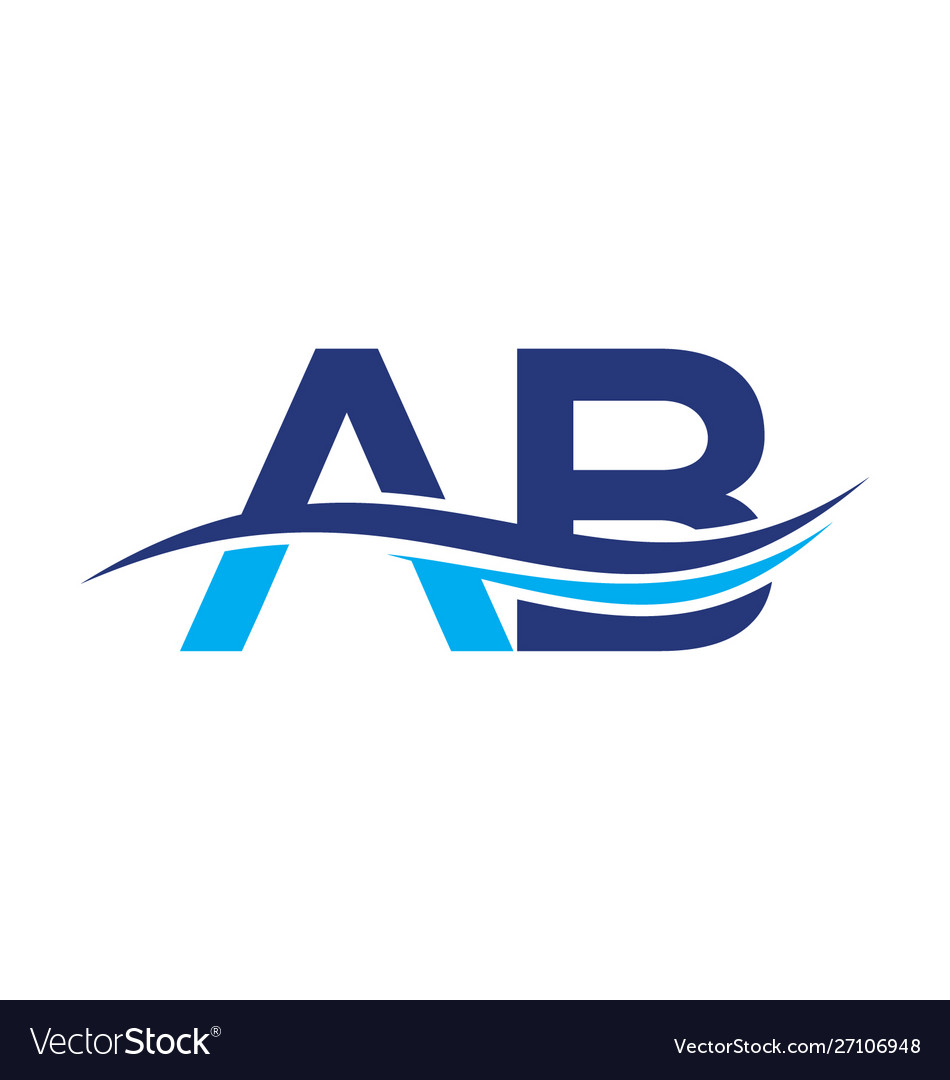 Initial letter logo ab with a wave vector image