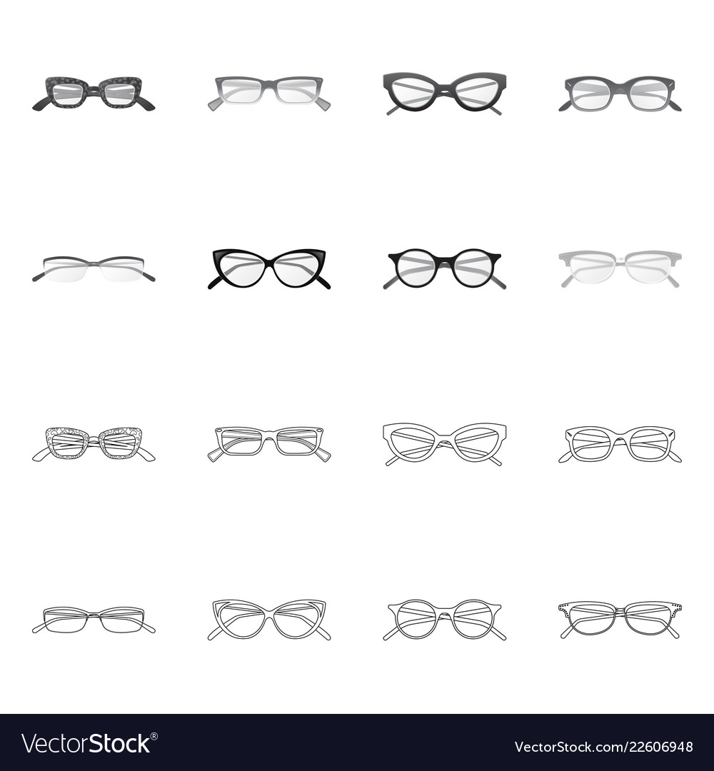 Isolated object of glasses and frame sign