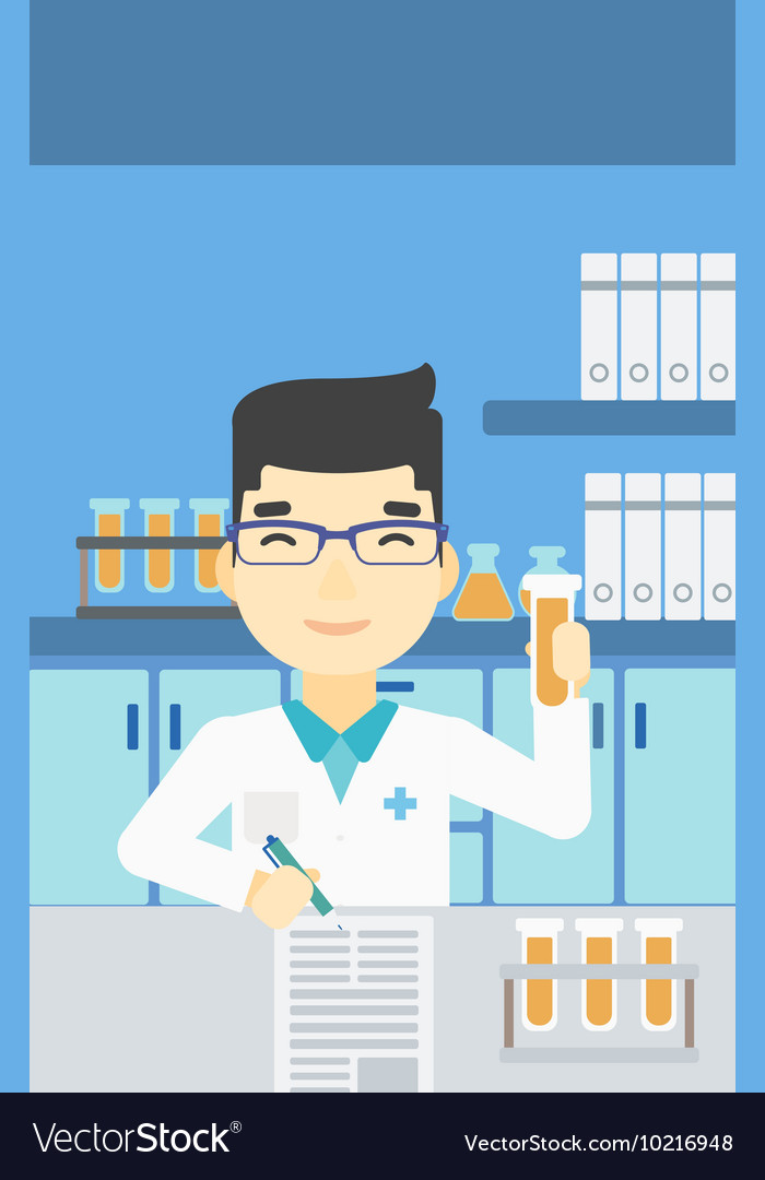 Laboratory assistant working Royalty Free Vector Image