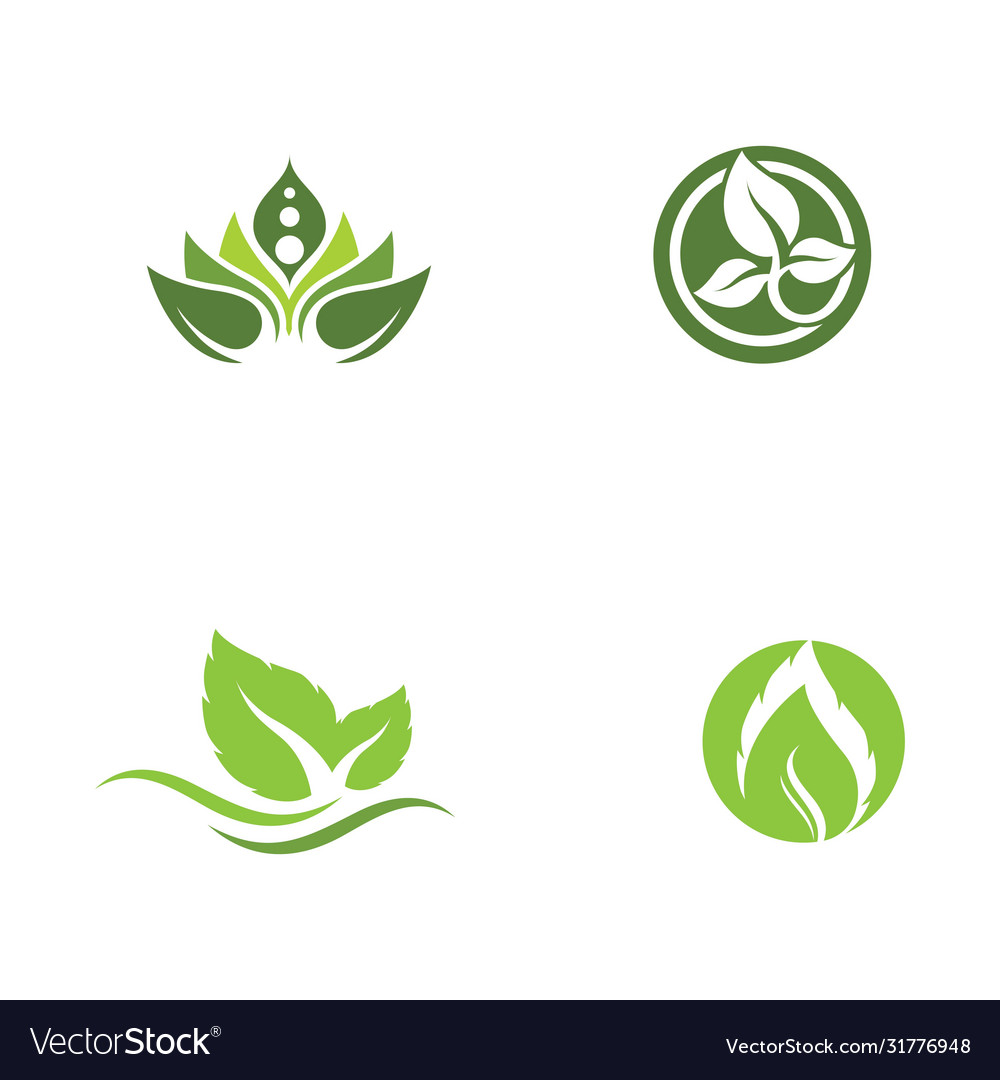 Logos green tree leaf ecology Royalty Free Vector Image