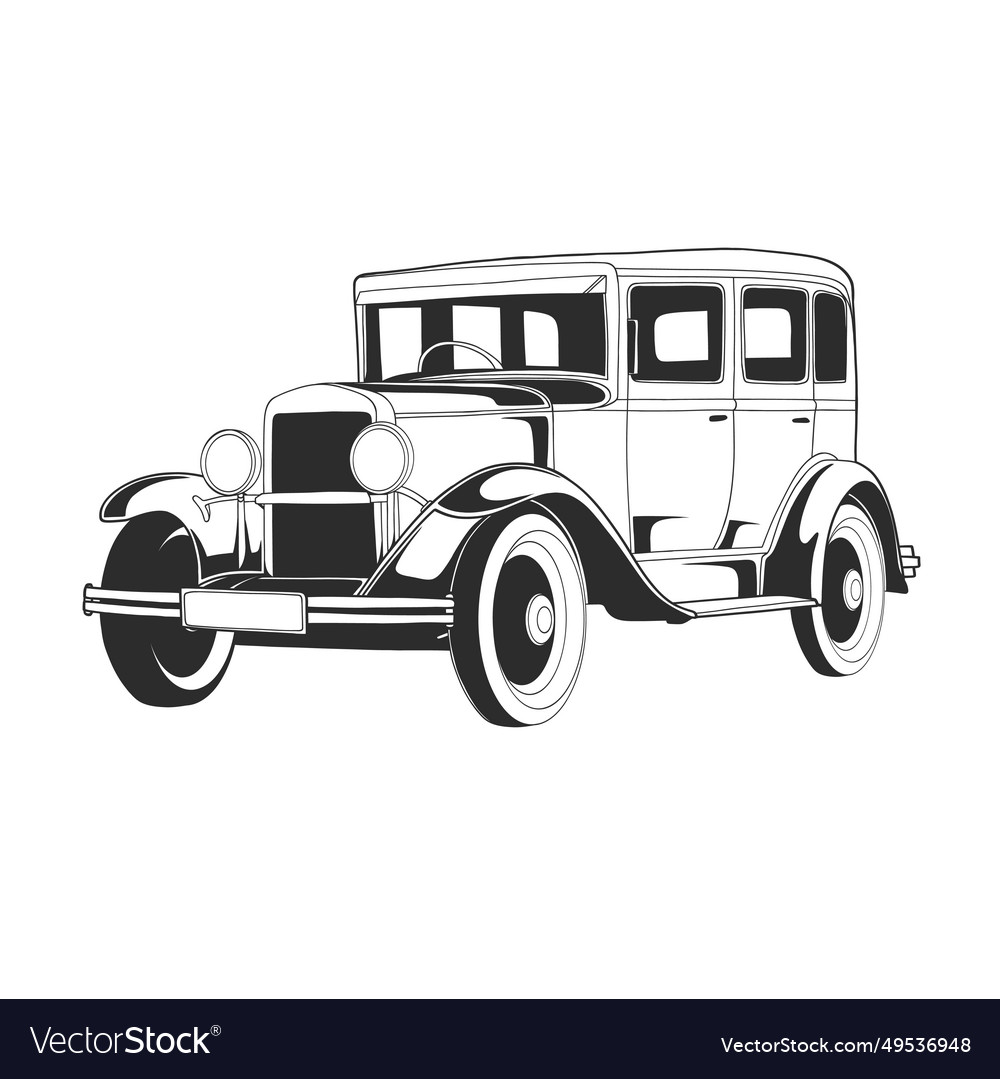 Outline design of a vintage car 61 Royalty Free Vector Image