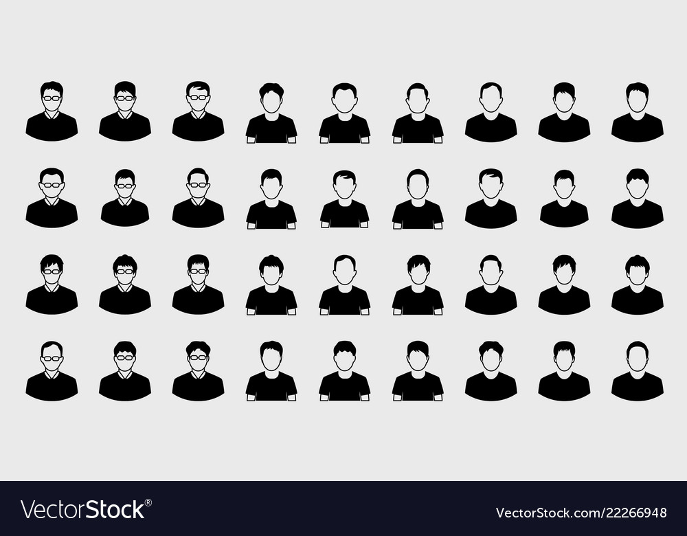 People man icons set on gray background