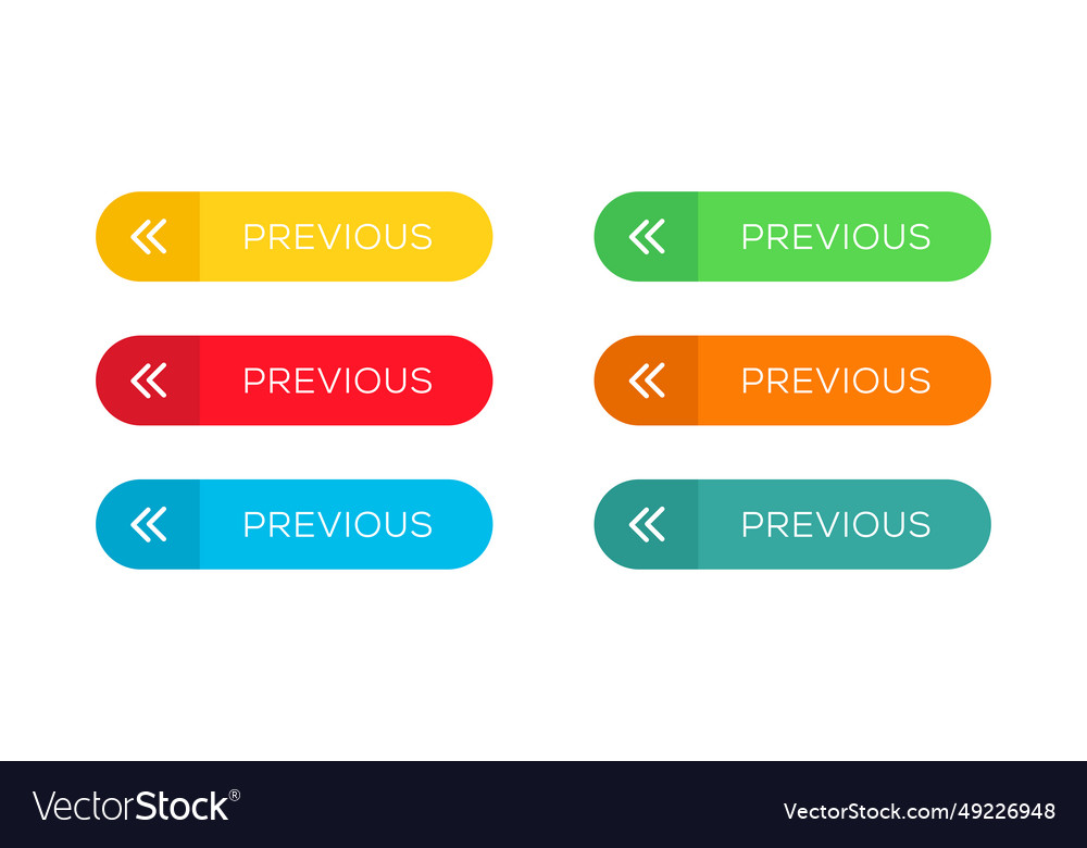 Previous button set and call to action icon