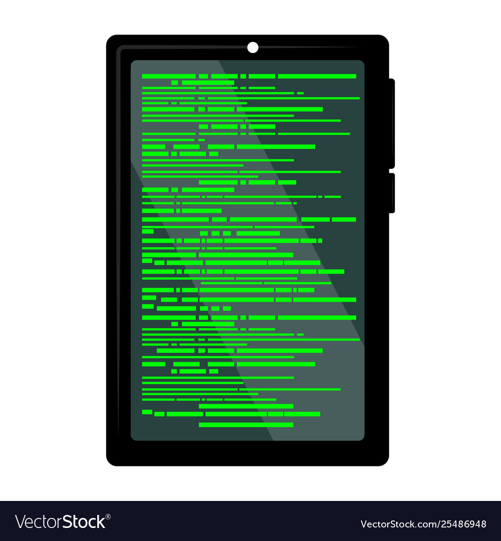 Programming code on a tablet screen