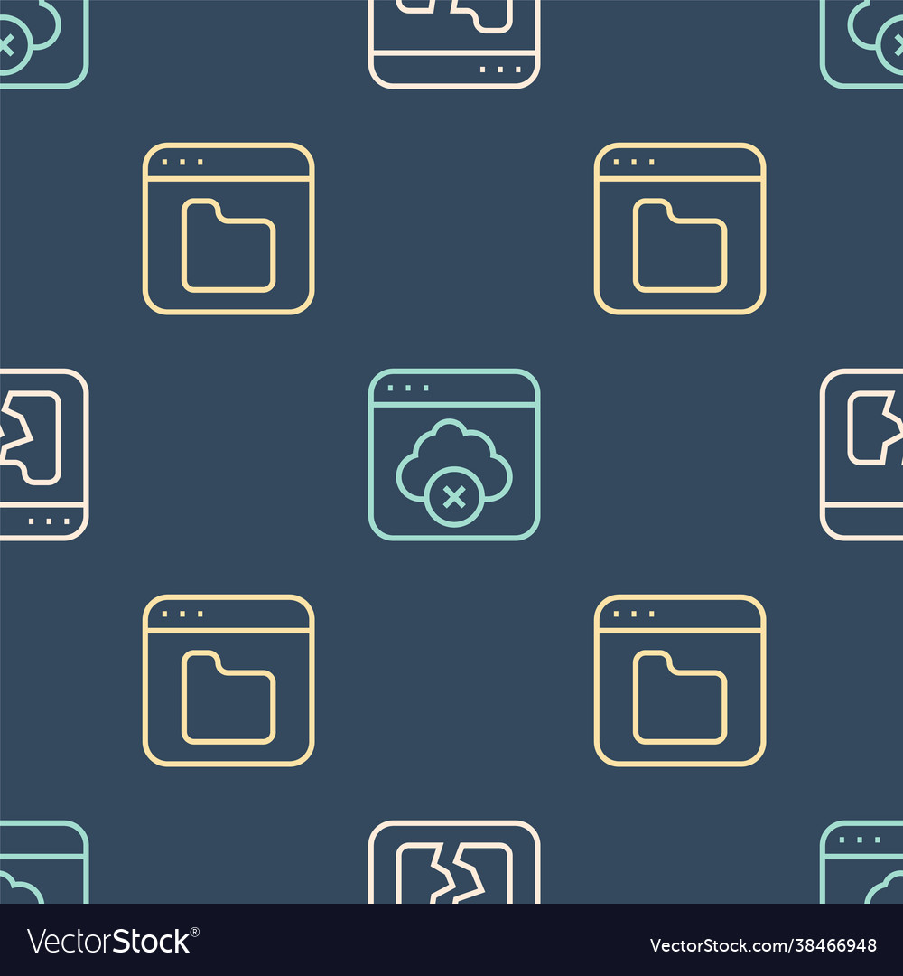 Set line broken file browser files and failed vector image Set line broken file browser files and failed
