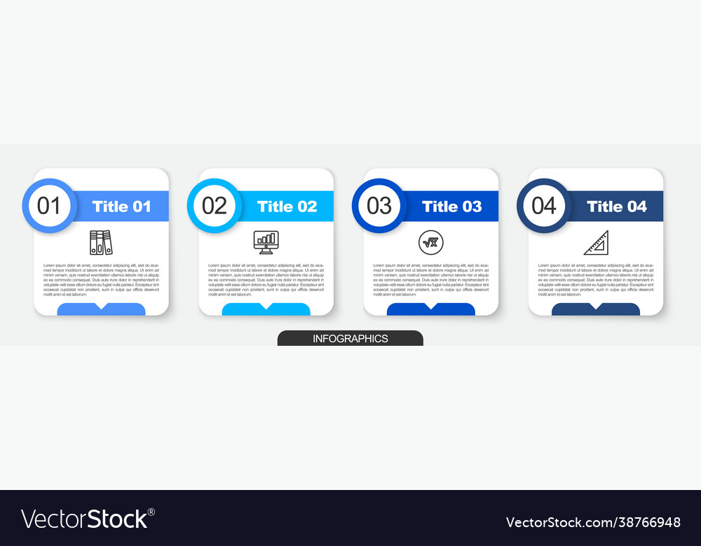 Set line office folders computer monitor vector image Set line office folders computer monitor