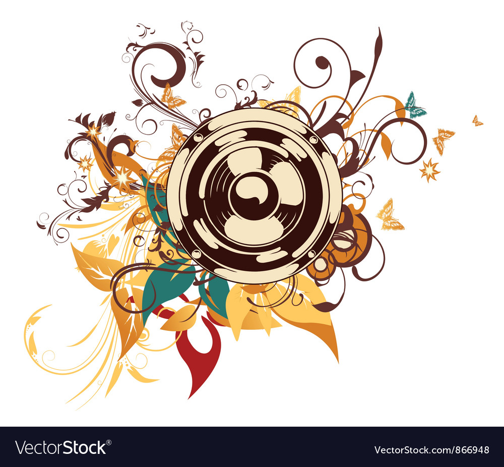 Speaker with floral