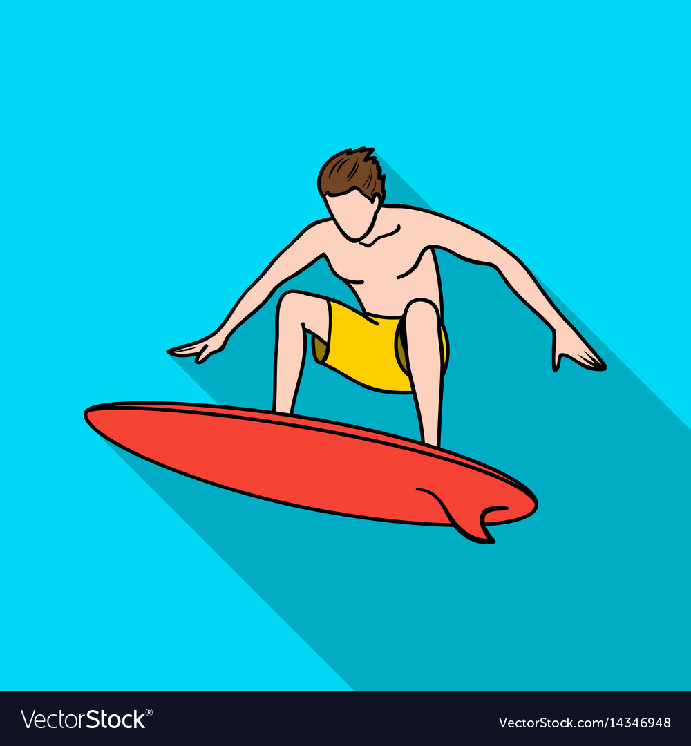 Surfer Icon - Flat Style