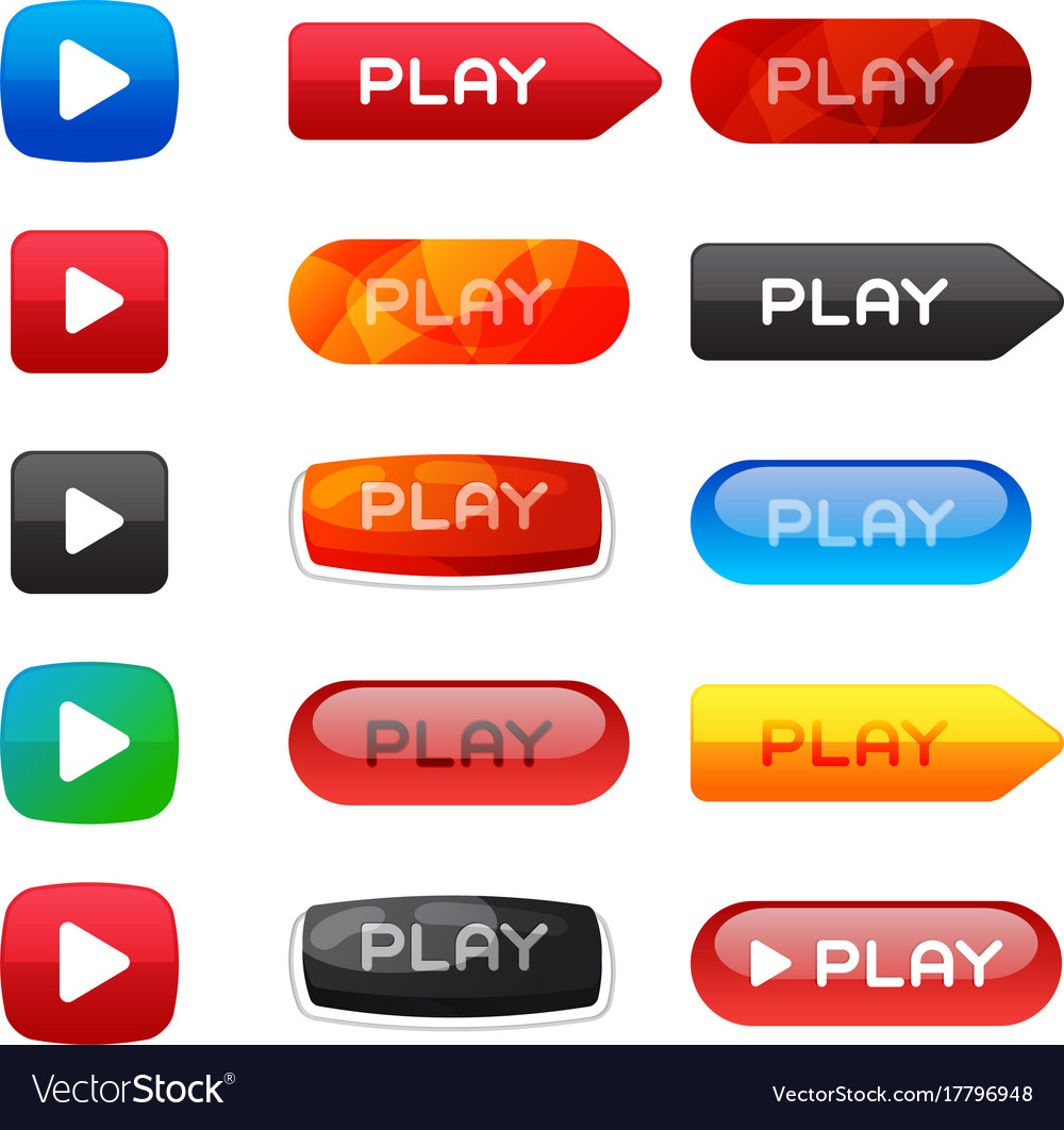 Ui interface button play media internet website