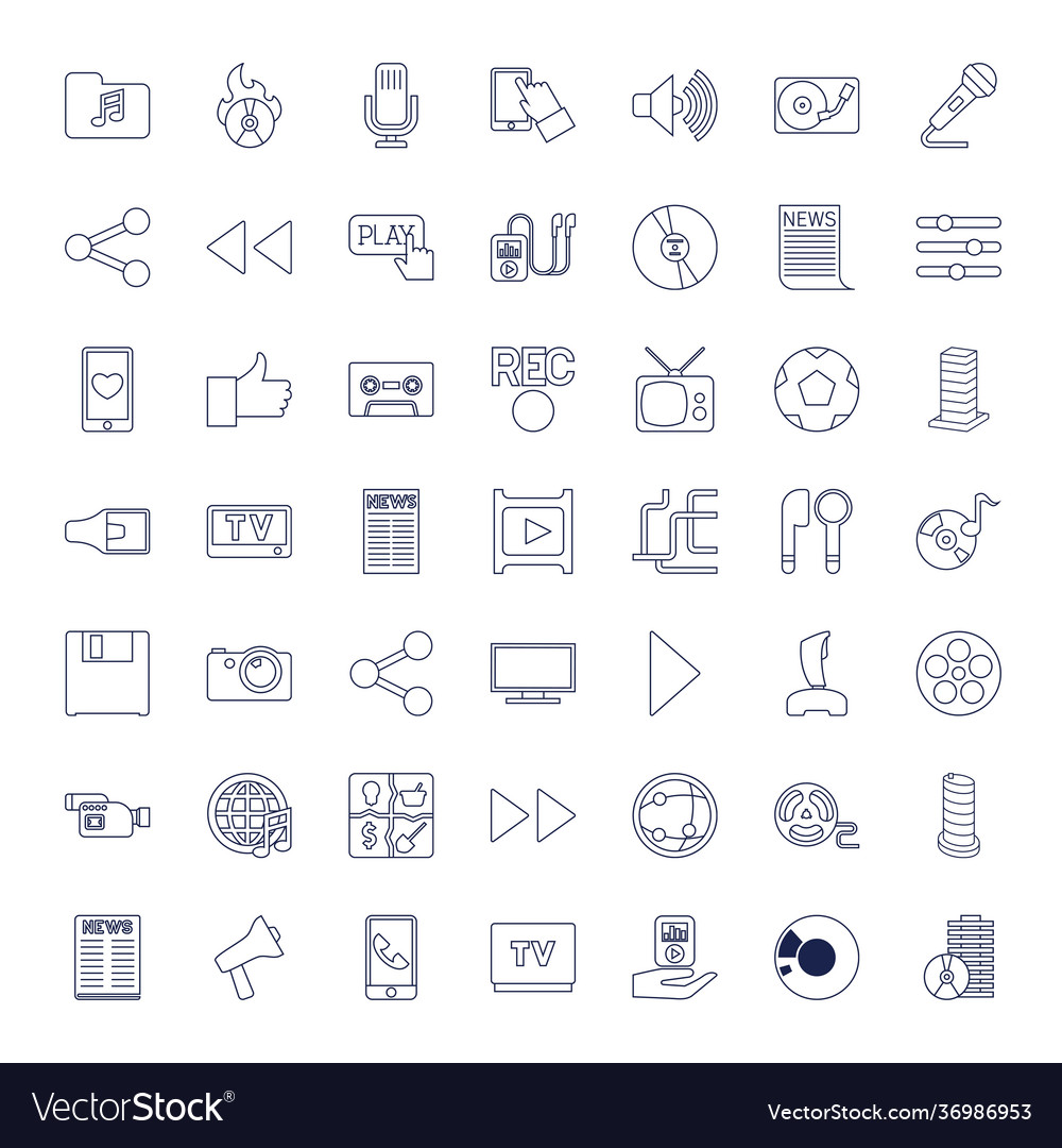 49 media icons