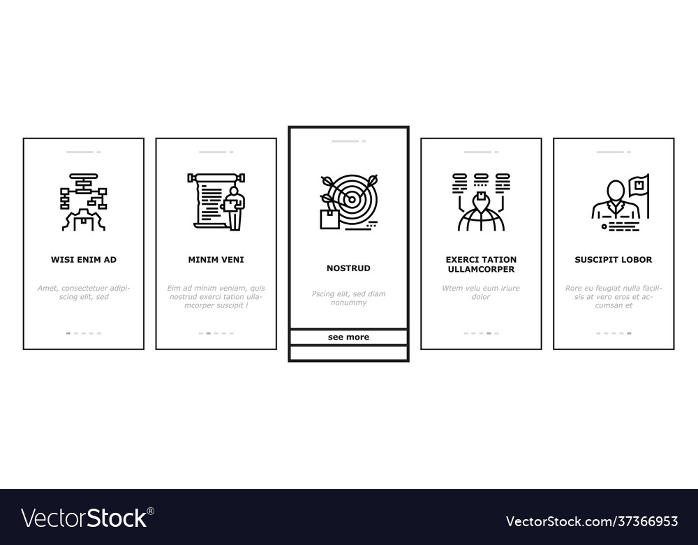 About us presentation onboarding icons set vector image About us presentation onboarding icons set